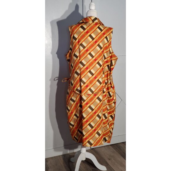 SELENE SPORT WRAP DRESS SLEEVELESS BROWN POLYESTER SIZE 3X - Picture 6 of 8